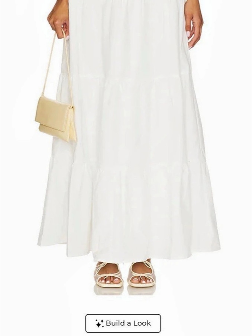 MORE TO COME Branline Maxi Skirt Tiered Maxi Skirt in White NWT